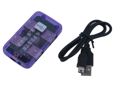 Purple Portable External High Speed 4 Port USB 2.0 Hub